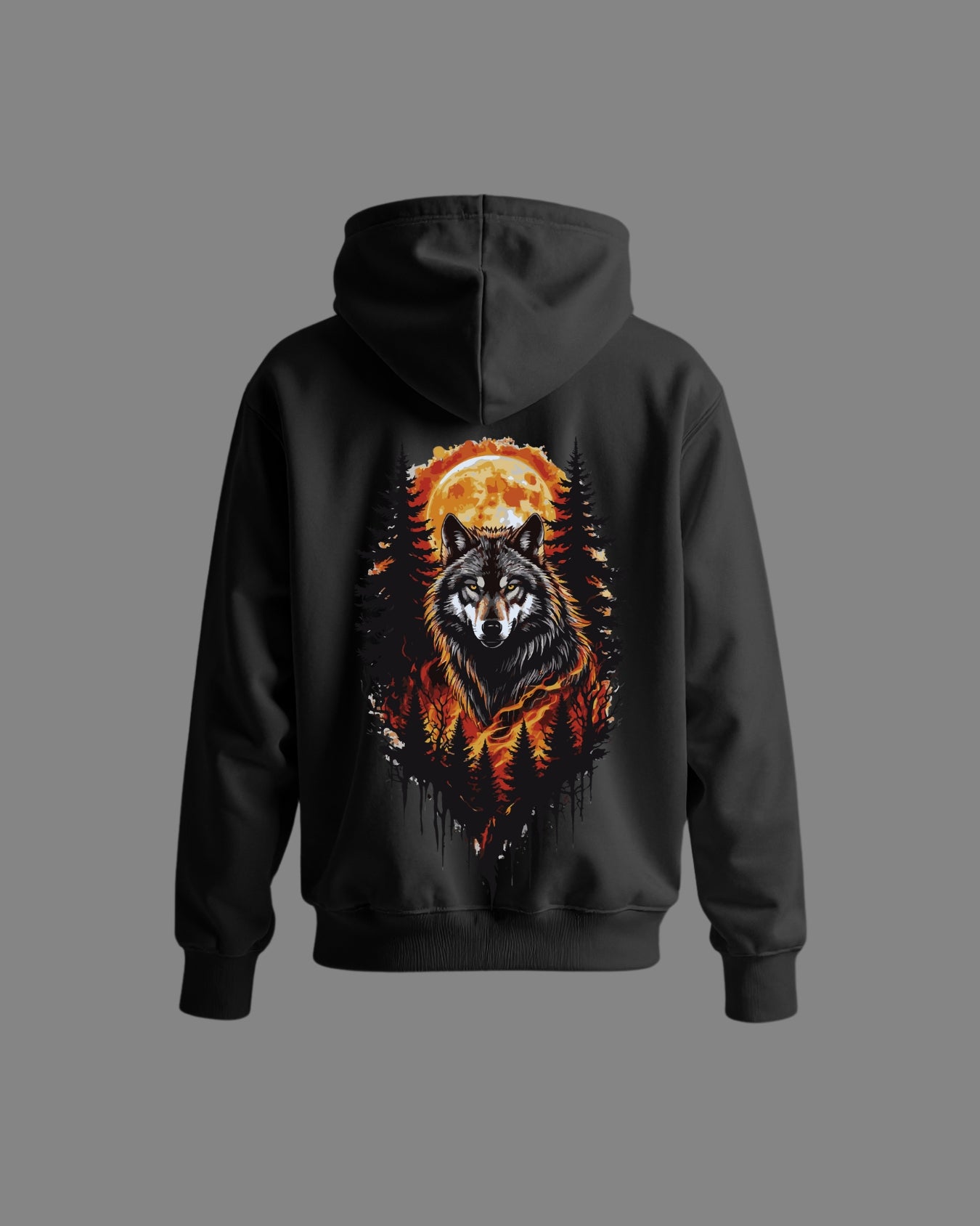 fiery wolf hoodie