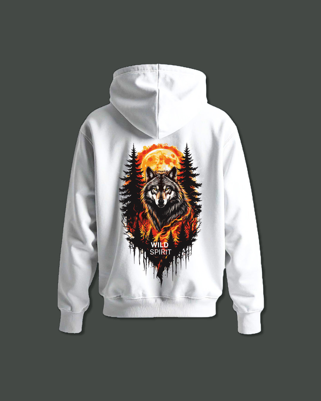 fiery wolf hoodie