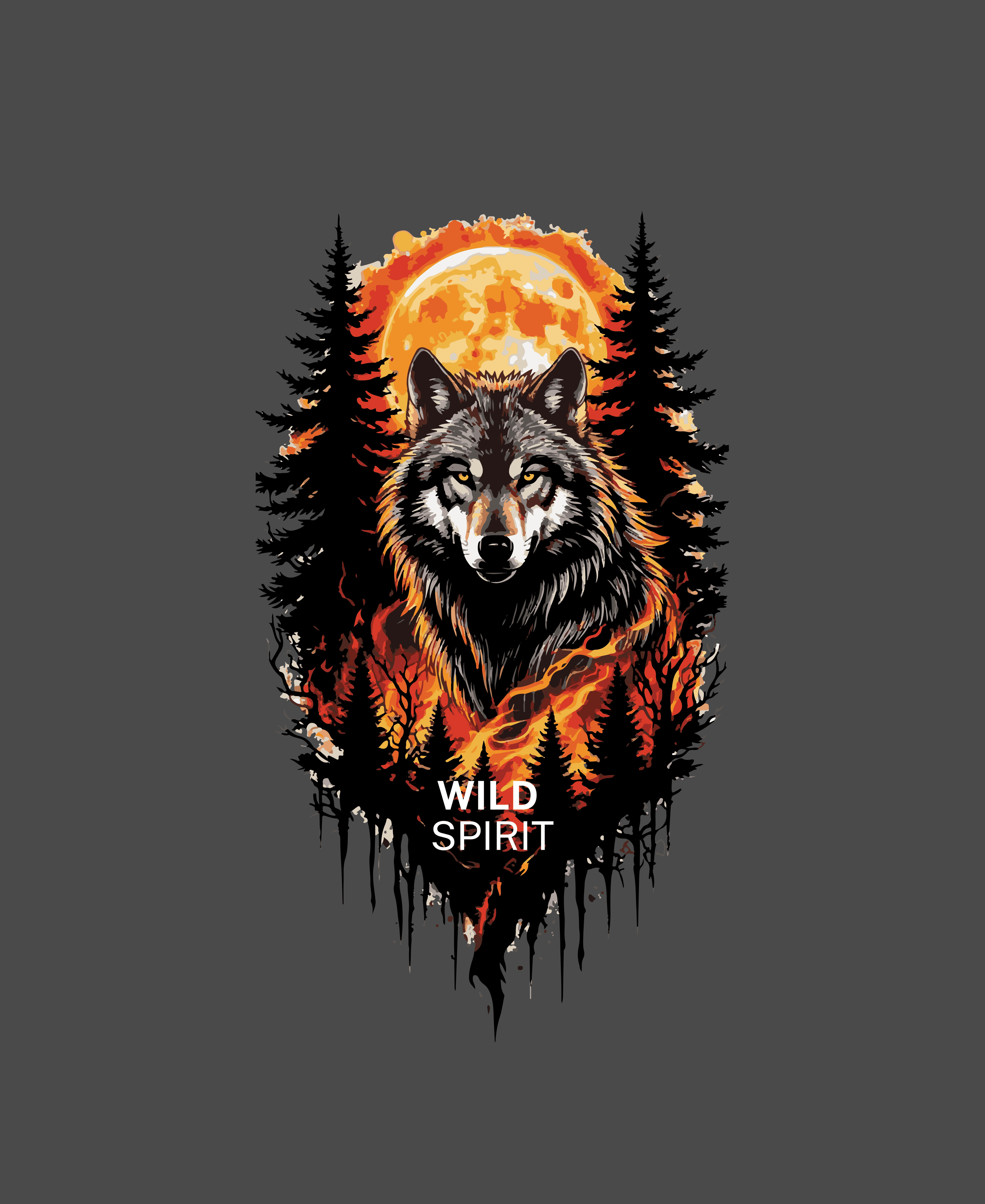 fiery wolf hoodie
